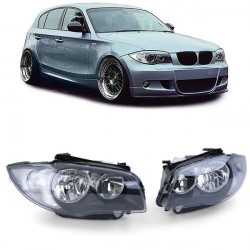 RACES přední světla pro BMW E81 E82 E87 E88 04 (H7), černá