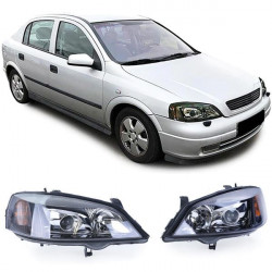 Xenon přední světla D2S H7 Černá (set) pro Opel Astra G 97-04