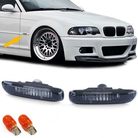 Osvětlení čiré Tmavé směrovky (pár) pro BMW 3 Series E46 98-03 | race-shop.cz