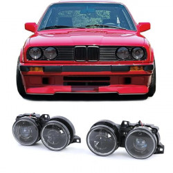 Přední světla H1 H1 Černá (pár) pro BMW 3 Series E30 87-93