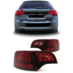 LED Zadní světla + LED směrovky tmavé červené pro Audi A4 Avant kombi B7 04-08