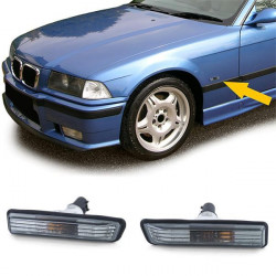 RACES boční směrovky pro BMW 3 Series E36 X5 E53, černo-kouřová, čirá